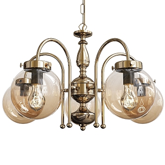 Jane European metal glass chandelier 3d model