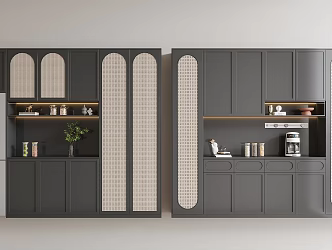 French Vintage Wine Cabinet 3d model