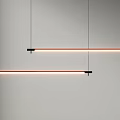 Modern Minimalist Hanging Pendant Lights With Long Linear Warm Glow Design