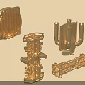 Golden Hardware Tool Parts With Various Shapes And Intricate Structural Designs