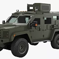 Military Green Armored Utility Vehicle With Rugged Design And Roof Equipment