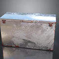 Vintage Metal Toolbox with Rusty Hinges and Worn Metallic Surface for Hardware Storage 3d model