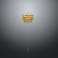 Elegant Gold Fringe Chandelier Lighting Fixture Combination For Modern Interior Decor