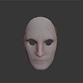 White Mask With Smooth Surface And Round Eye Holes For Daily Use