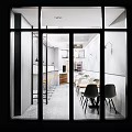 Modern Shopping Mall Cafe Store Interior With Gray Walls Wooden Bar Yellow Stools And Tables
