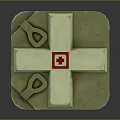 First Aid Kit With Red Cross Symbol And Metal Case Latches For Emergency Storage