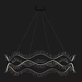 Elegant Crystal Chandelier With Wave Design And Hanging Decorative Crystals