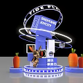 TOP TOY Exhibition Stand With Rotating Structure Blue Lighting And Carrot Models 3d model