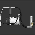 Automotive Air Conditioning System Components With Compressor Condenser And Pipes 3d model