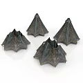 Four Unique Textured Metal Conical Sculptures For Artistic Decor Display Pieces