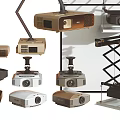Projector Electric Laser Projector Laser Instrument Curtain Projector Curtain 3d model