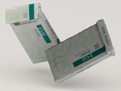 Fresh Food Packaging Boxes With ESSF Label And FreshGuard Green Pattern Design 3d model
