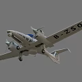 White Small Airplane With Propeller Streamlined Cockpit Design In Flight 3d model