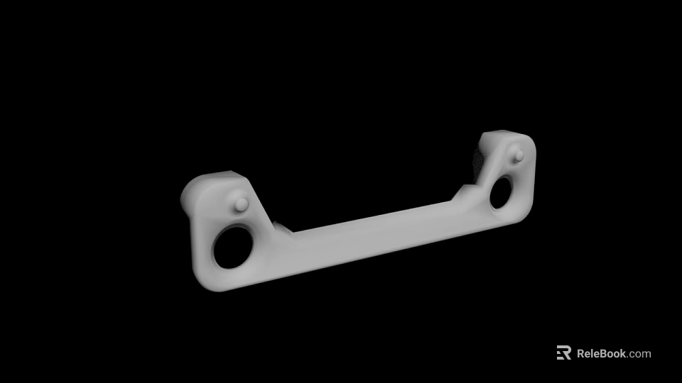Solid White Structural Bracket Featuring Two Circular Holes And Mounting Ends 3d model 