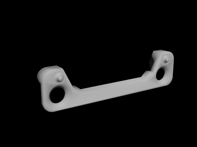Solid White Structural Bracket Featuring Two Circular Holes And Mounting Ends 3d model
