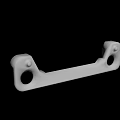 Solid White Structural Bracket Featuring Two Circular Holes And Mounting Ends