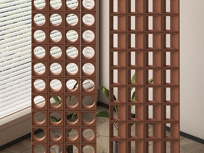 Modern Cement Brick Partition Hollow Brick Partition Tile Red Brick Hollow Cement Brick Wind Cement Brick model