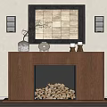 Middle ancient style fireplace 3d model