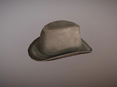 Elegant Classic Gray Wool Hat With Smooth Brim And Comfortable Fit Design 3d model
