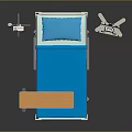 Modern Adjustable Hospital Bed with IV Stand Medical Monitor and Overbed Table for Patient Care