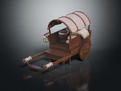 Vintage Rickshaw Frame Car Trolley Board Car 3d model