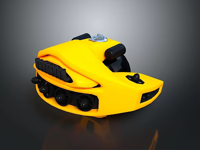 Yellow Tracked Mini Toy Vehicle With Black Components And Plastic Structure 3d model