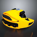 Yellow Tracked Mini Toy Vehicle With Black Components And Plastic Structure 3d model