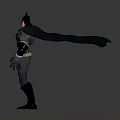 Batman 3D Model Character With Classic Black Cape Gray Suit And Yellow Belt