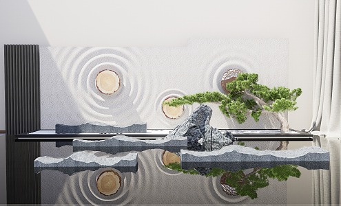 Chinese garden rockery waterscape gardening sketch 3d model