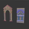 Classical Stone Architectural Elements With Arch And Decorative Structure Design 3d model