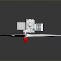 Metallic Propeller Equipment With Three Blades And Red Hub Motor Structure