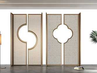 Chinese metal screen 3d model