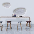 Modern Bar Chair Combination Bar Stool 3d model