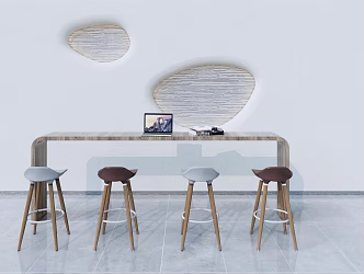 Modern Bar Chair Combination Bar Stool 3d model