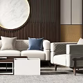 Nordic Sofa Coffee Table Combination Sofa Coffee Table Single Sofa 3d model