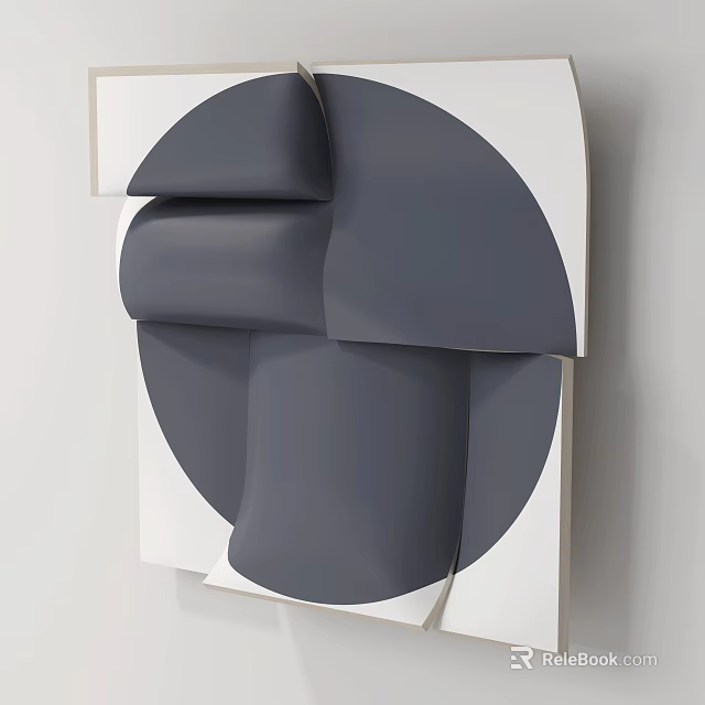 Modern Geometric Wall Decor With 3D Gray White Shapes For Interior Design 3d model