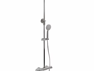 Modern Chrome Shower Faucet With Handheld And Fixed Showerhead Design 3d model