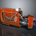 Orange Mechanical Equipment With Leather Seat And Metal Structure Components