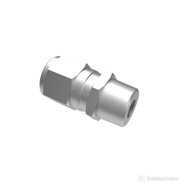 Durable High Quality Silver Metal Connector Fitting For Industrial Equipment 3d model 