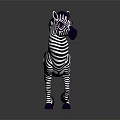 Purple And White Striped Zebra Stuffed Toy On Dark Background With Reflection 3d model