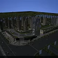 Aerial Planning of Modern Urban High rise Buildings Commercial Center and Roads