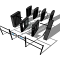 Public Security Facilities With Turnstiles And Barriers For Entrance Control