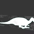 Detailed Reptile Dinosaur Model With Brown Orange Scaly Skin And Long Tail