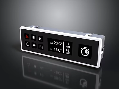 Electronic Control Panel with Digital Display Temperature Settings Timer and Warning Icons 3d model