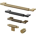 Brushed Brass Matte Black And Bronze Cabinet Handles With Textured Various Shapes For Home Decor