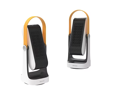 Portable Electric Heaters With Modern Design White Black Orange Handle For Space Heating 3d model