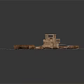 Wooden Truck Model Display With Saw Hammer And Wooden Blocks On Planks