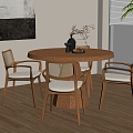 New Chinese Dining Table and Chair Combination 3d model