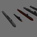 Collection of Military Submarines in Various Colors and Different Designs