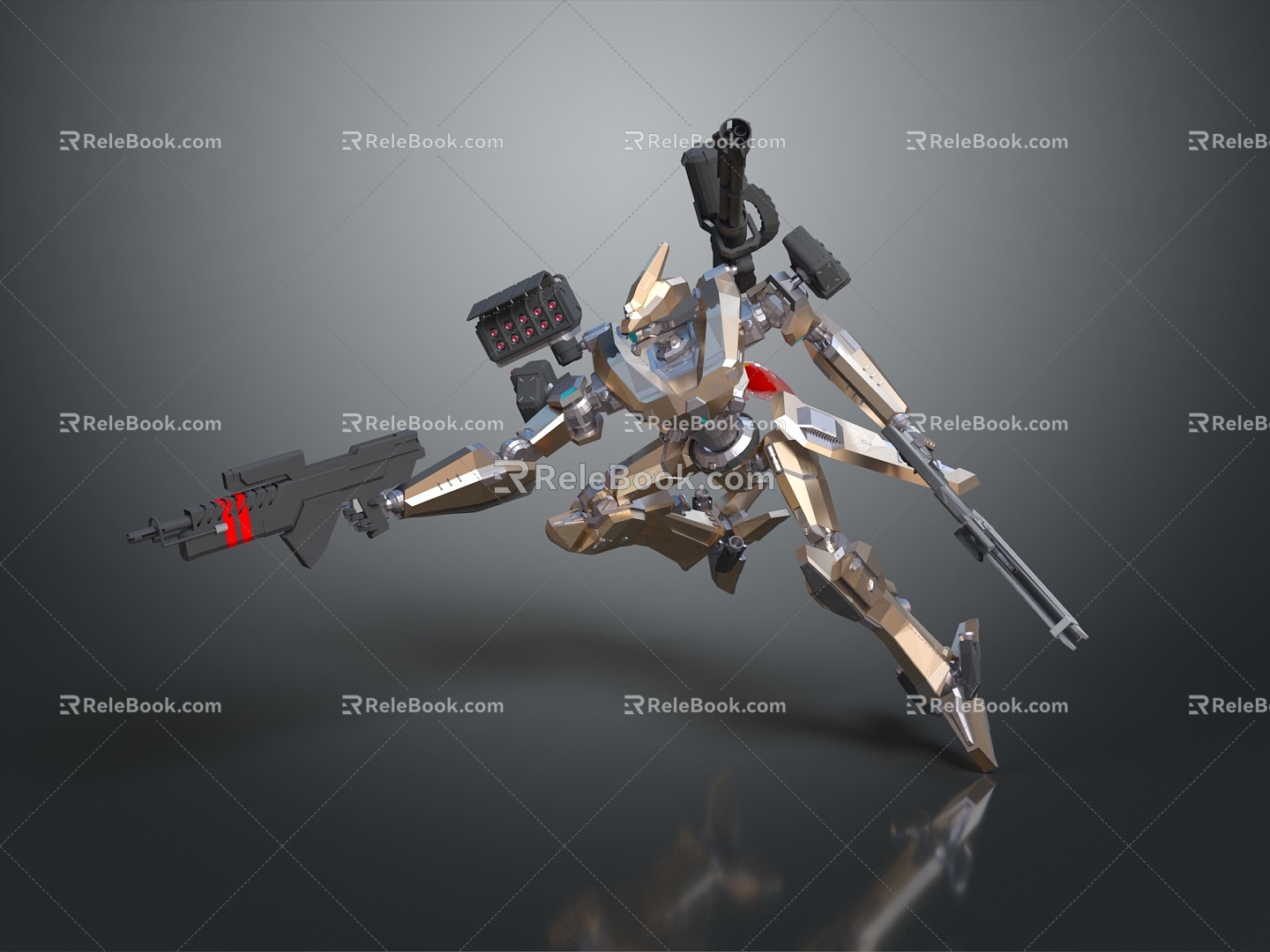 Modern Robot Mech Warrior Mech Soldier Machine Battlearm Mechanical Battlearm model